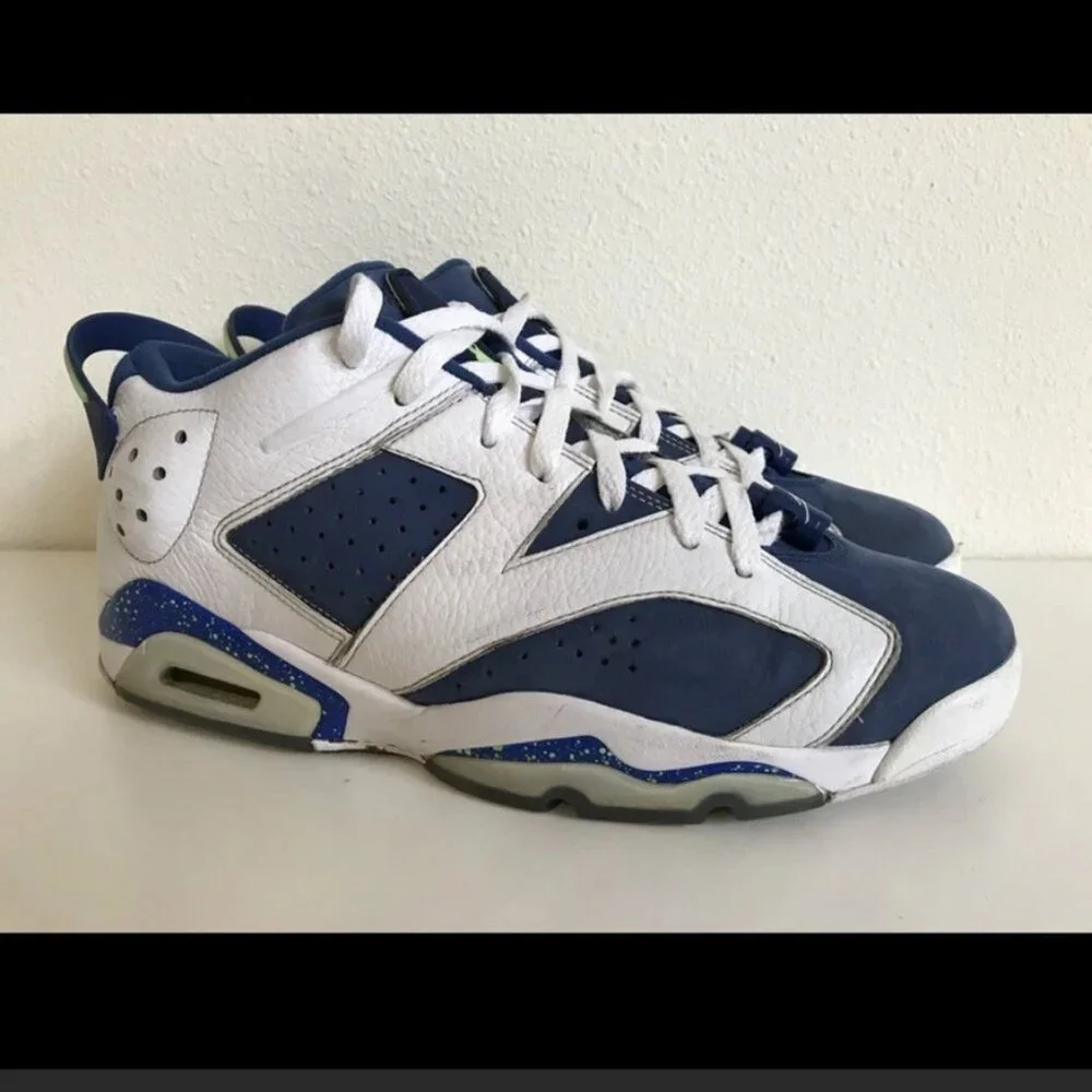Rare🔥 Nike air Jordan 6 VI Low seahawks Retro Low Blue